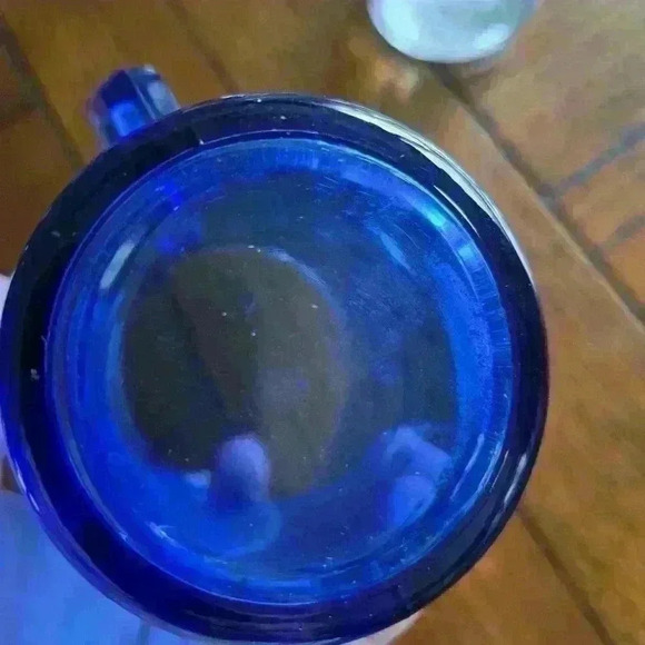 Shirley Temple 1930s Depression Blue Glass Pitcher 2pc - Picture 10 of 13